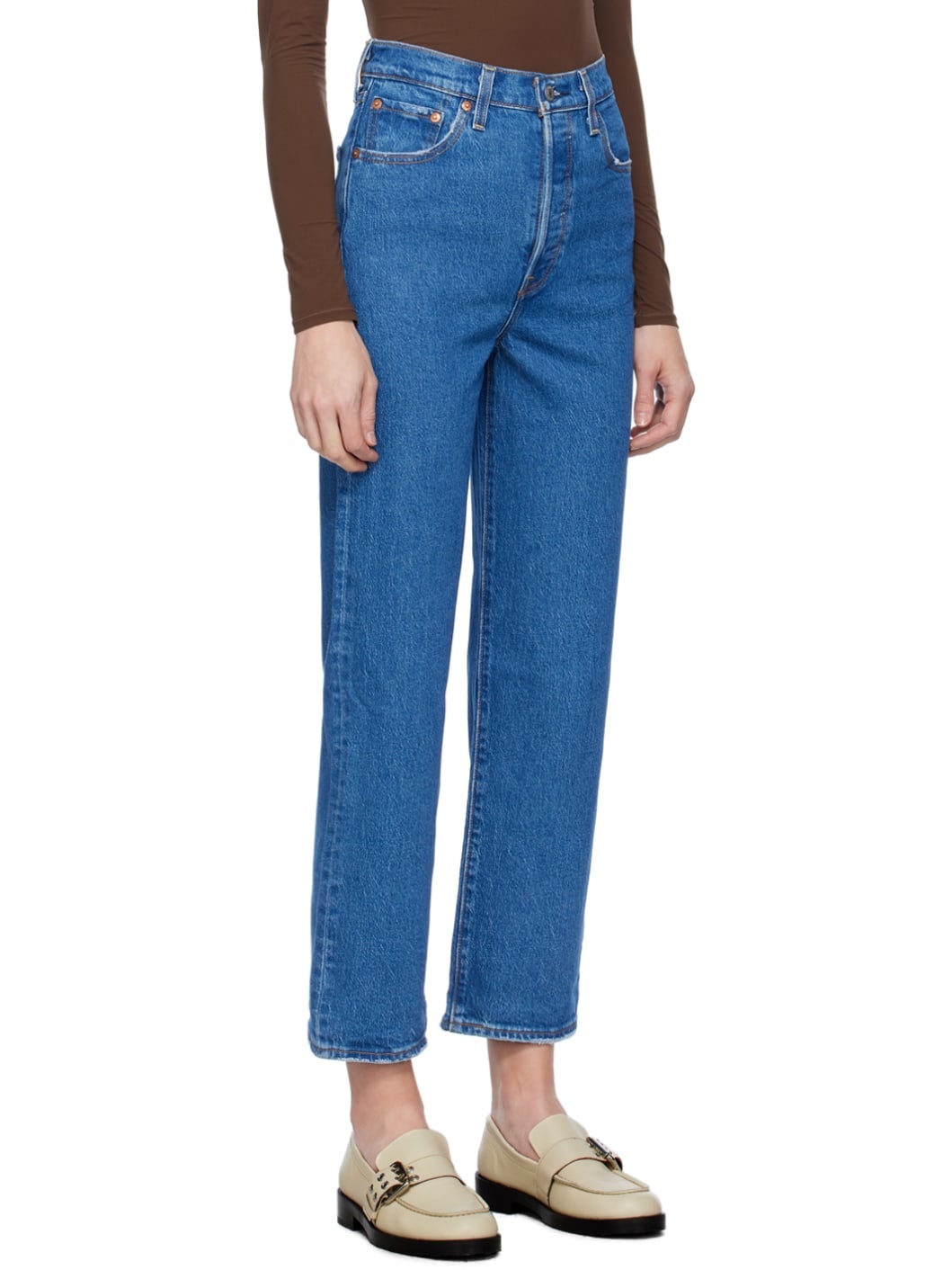 Blue Ribcage Straight Ankle Jeans - 2