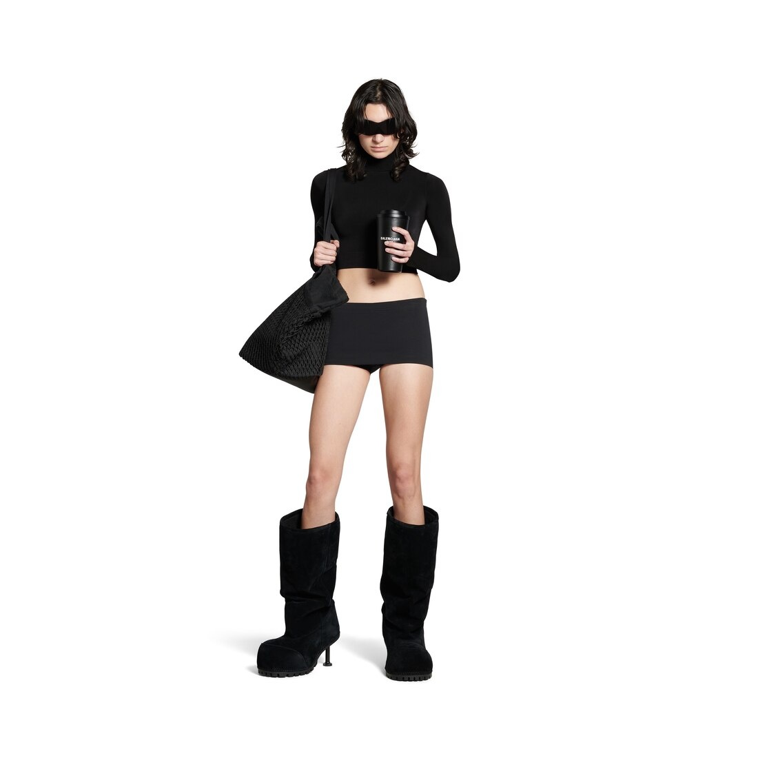 Women's Mini Cycling Skirt in Black - 2