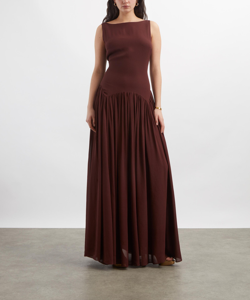 Reformation Camella Mahogany Maxi Dress outlook