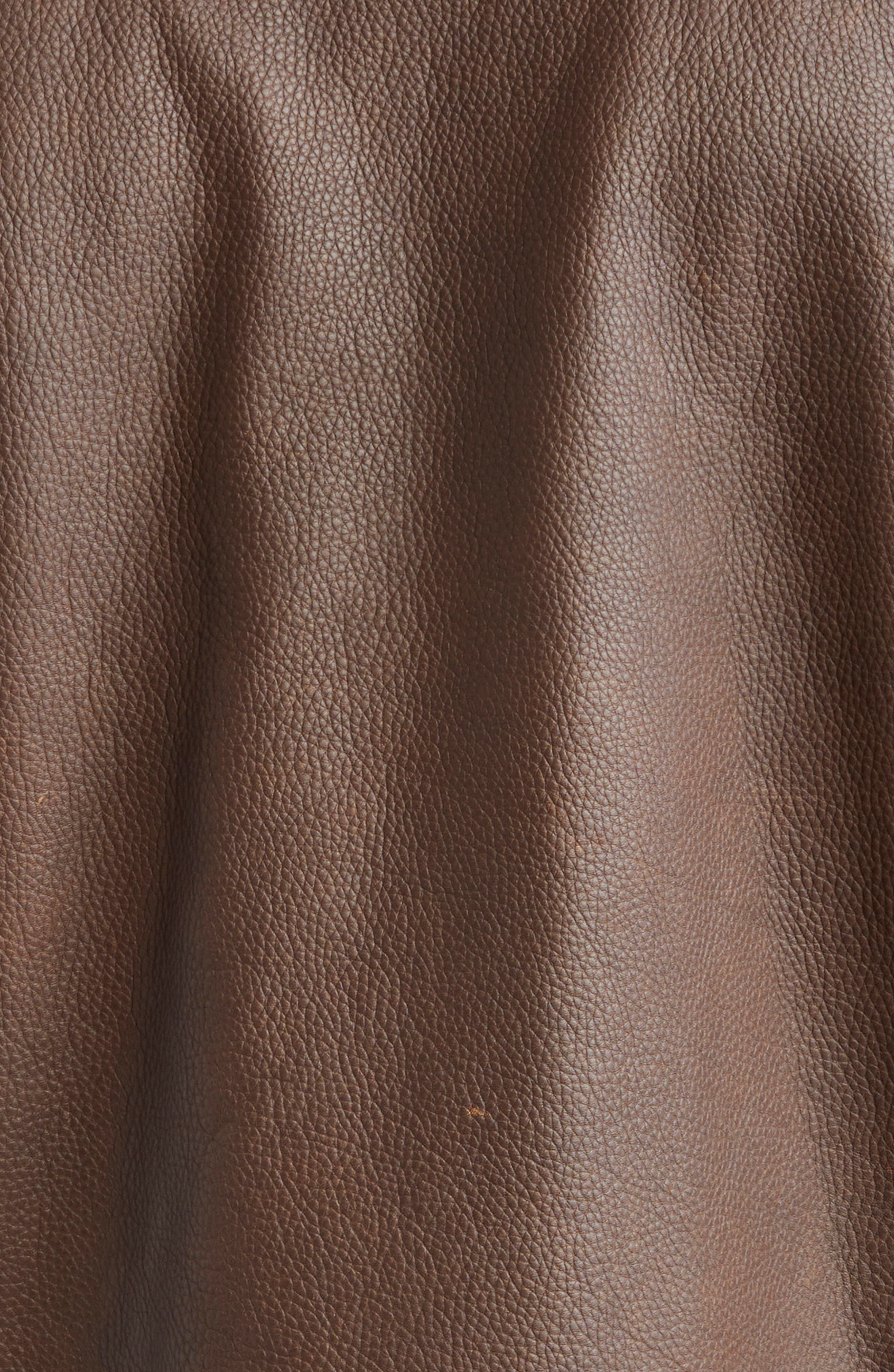 AMIRI Patch Racer Leather Jacket in Walnut Brown at Nordstrom - 6