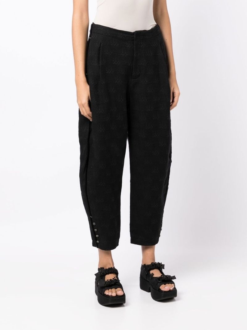 high-waisted cropped trousers - 3