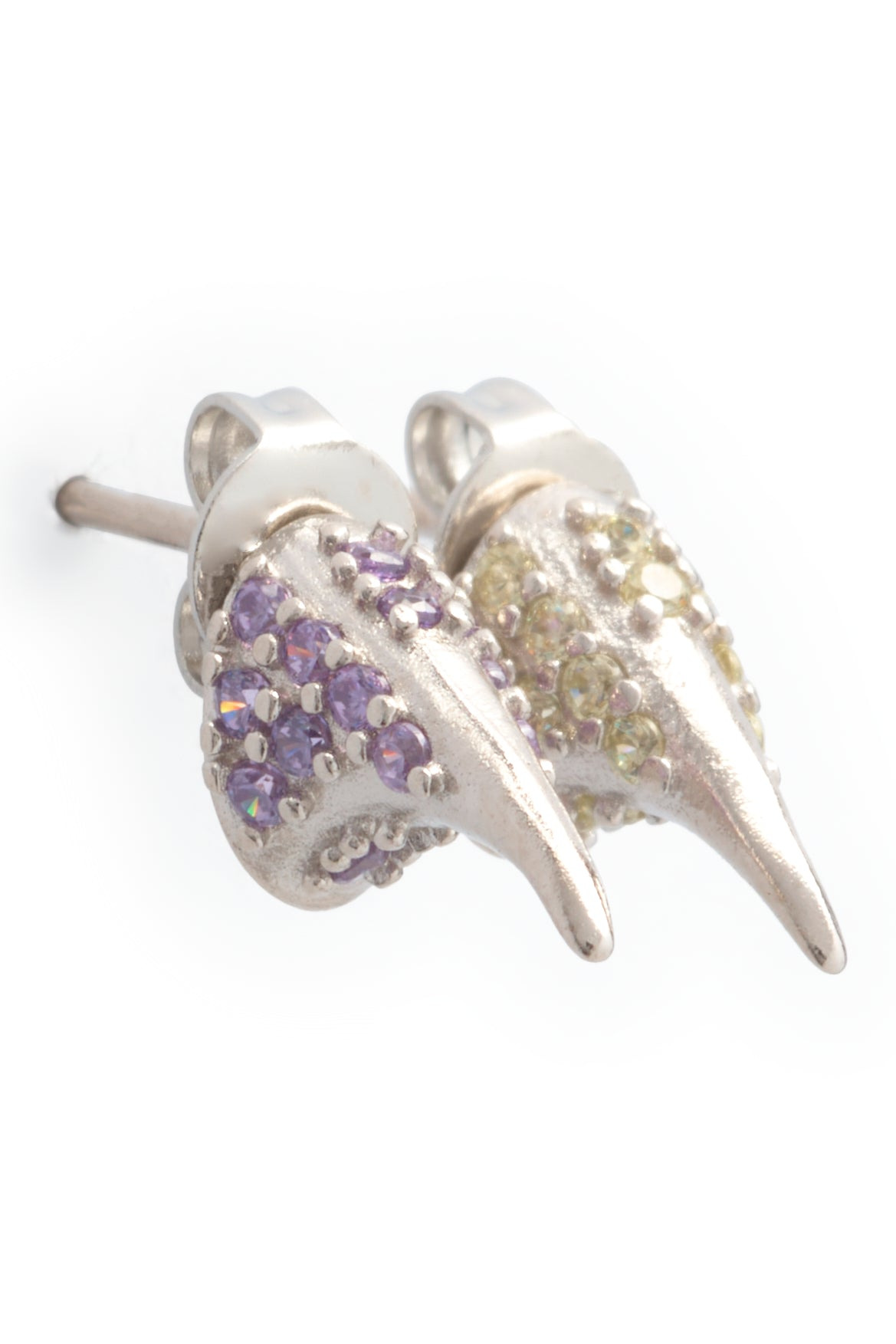 AMETHYST SOFT YELLOW RHINESTONE HORN STUDS - 3