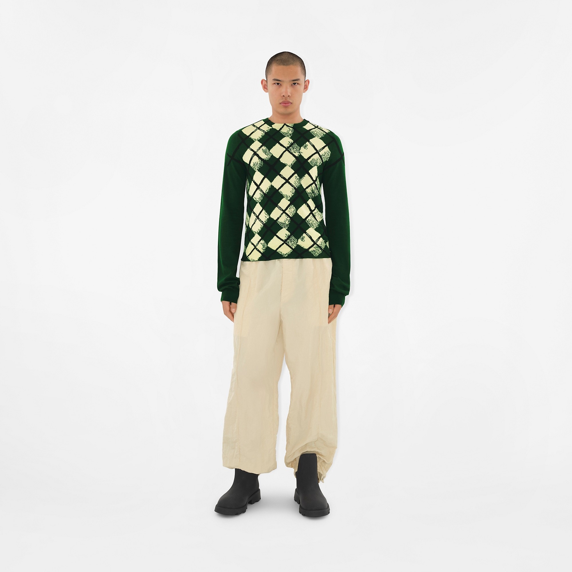 Argyle Cotton Sweater - 2