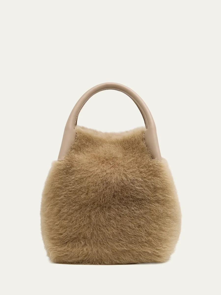 Bale Micro Plush Shearling Top-Handle Bag - 1