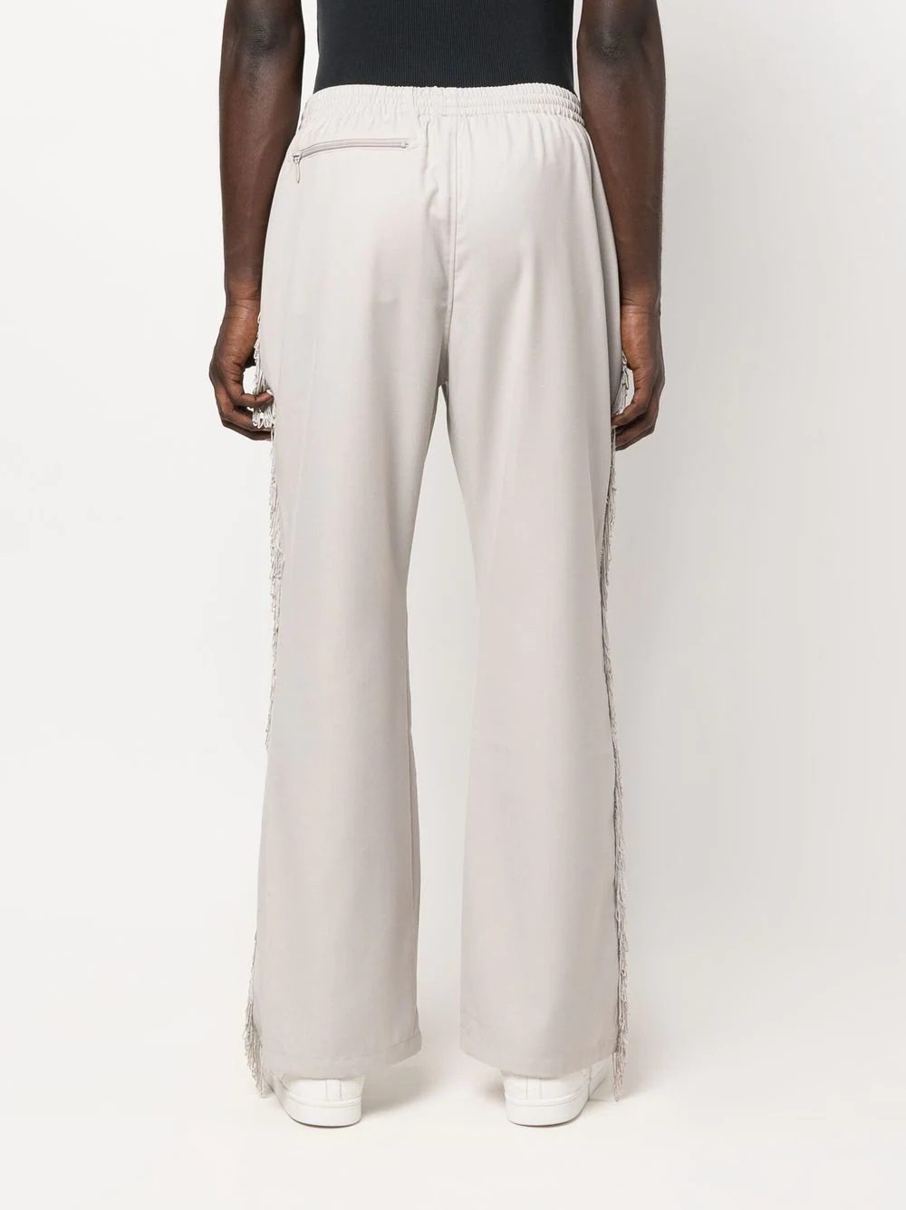 logo-embroidered tasseled trousers - 8