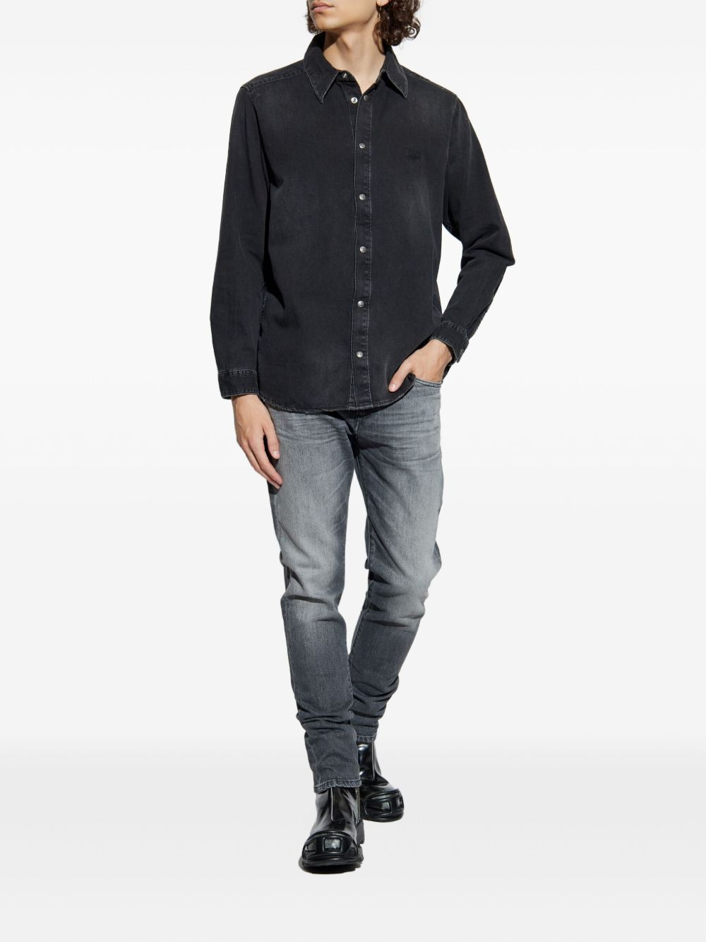 D-Simply embroidered denim shirt - 2