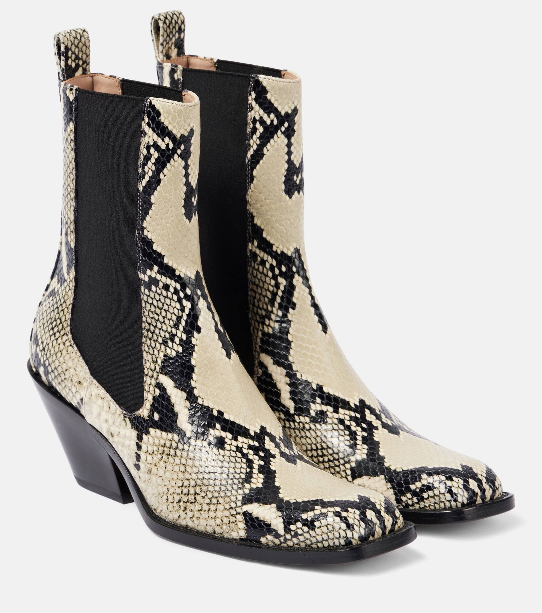 Austin 60 snake-effect leather ankle boots - 1