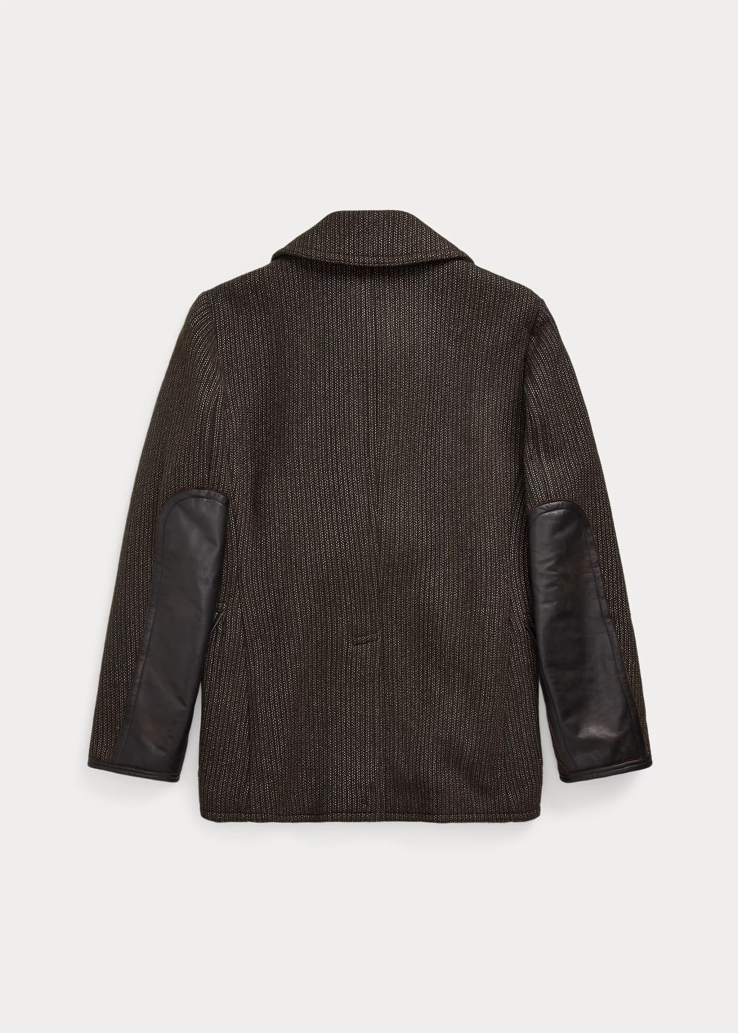 Leather-Trim Wool-Cotton Peacoat - 2