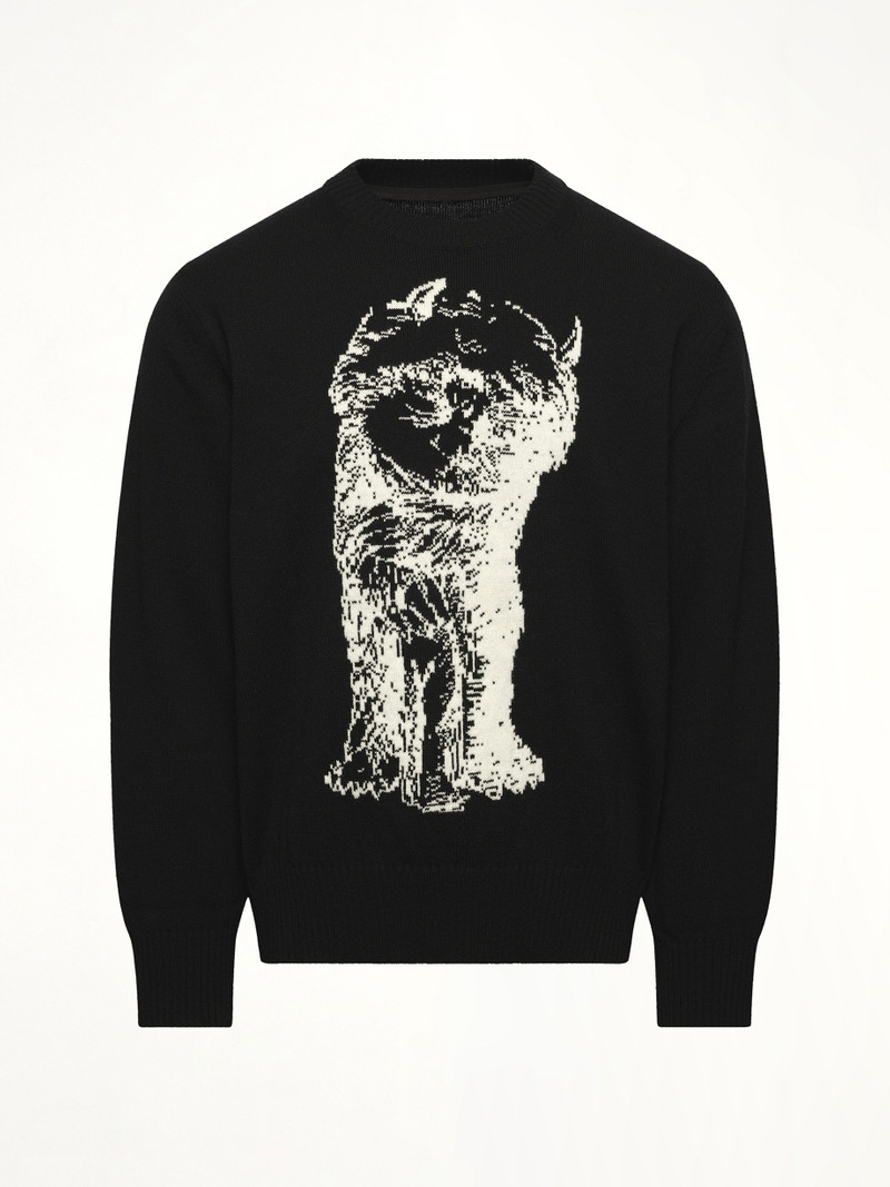 sacai WHERE THE WILD THINGS ARE Wool Knit Pullover in Black outlook