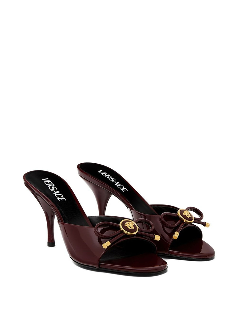 VERSACE 85mm bow-embellished leather sandals outlook