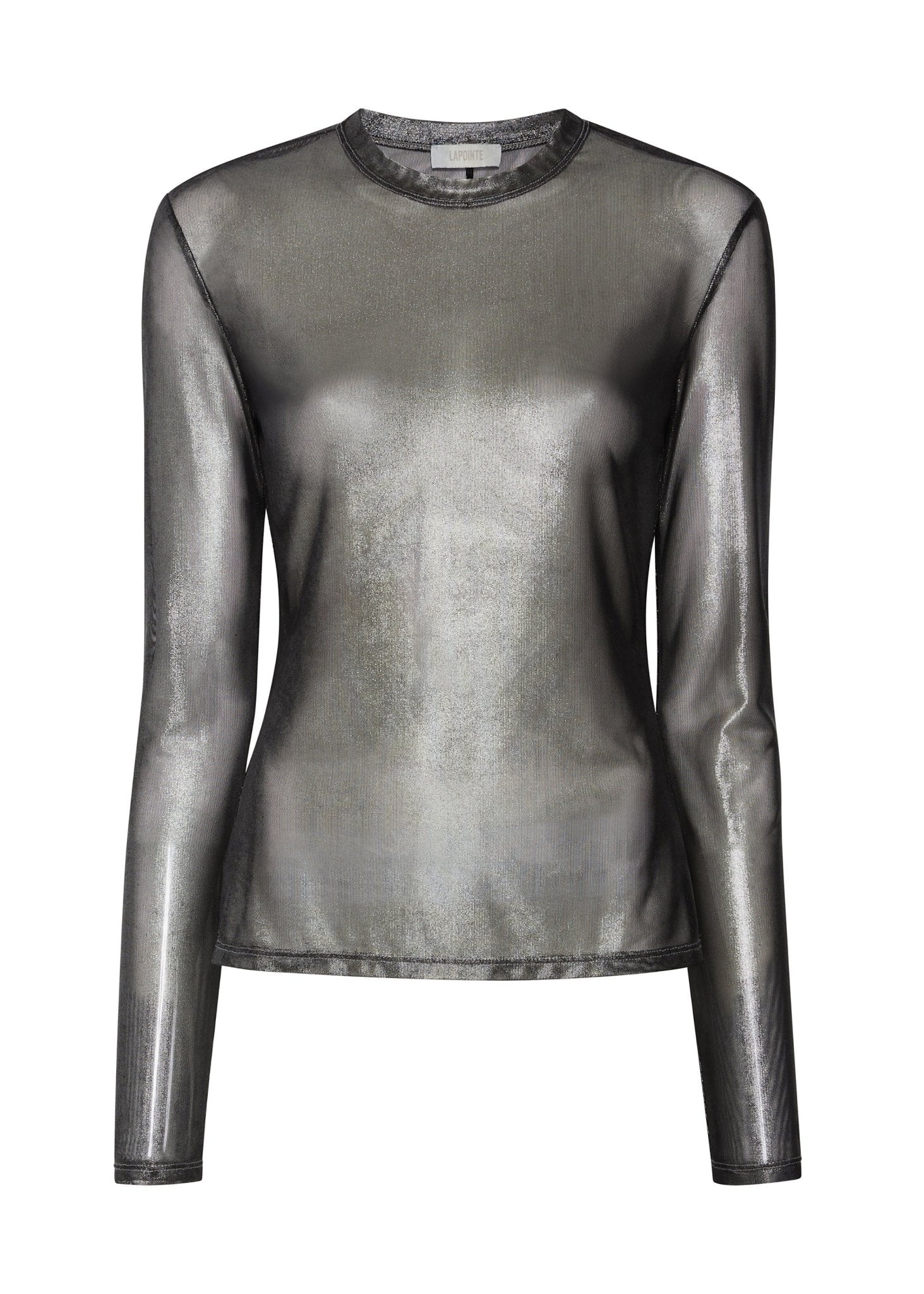 Metallic Mesh Fitted Top - 1