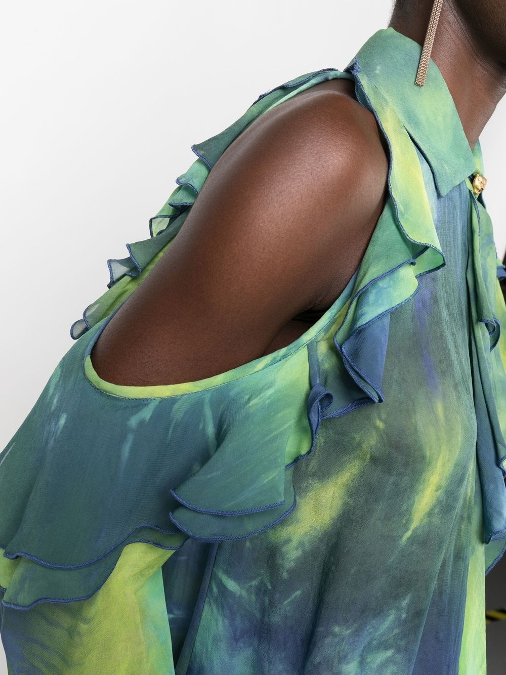 tie-dye cold-shoulder blouse - 5