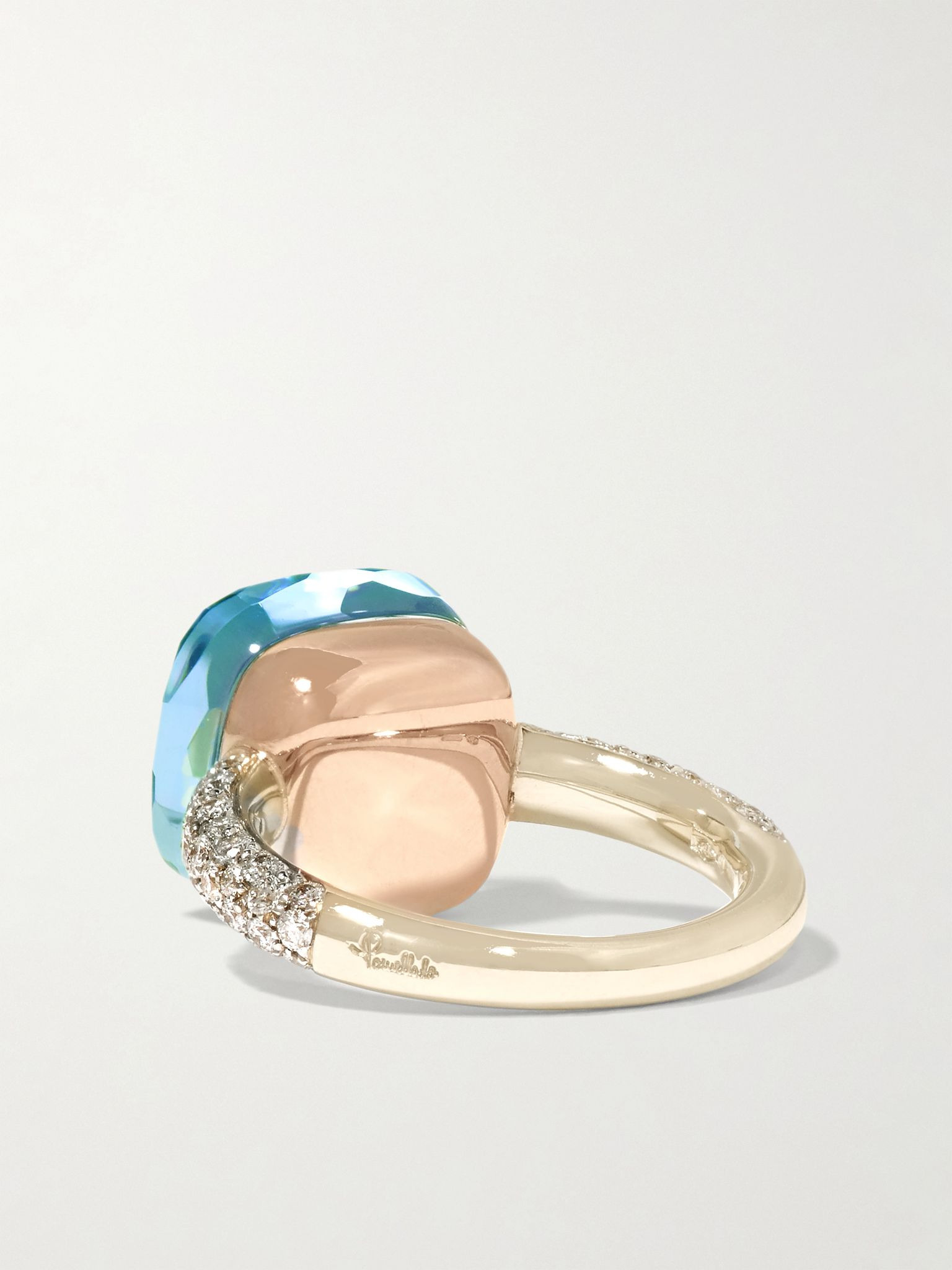 Nudo 18-karat white gold, topaz and diamond ring Blue - 3