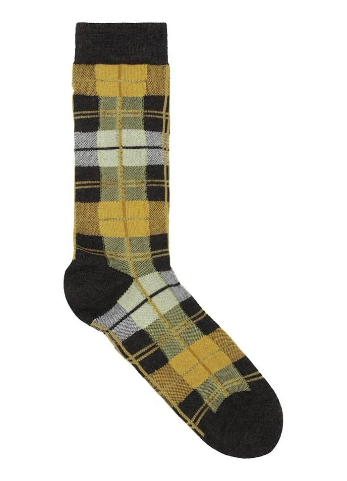 RIBBIT SOCK - GREY BLACK DASHED CHECKS - 1