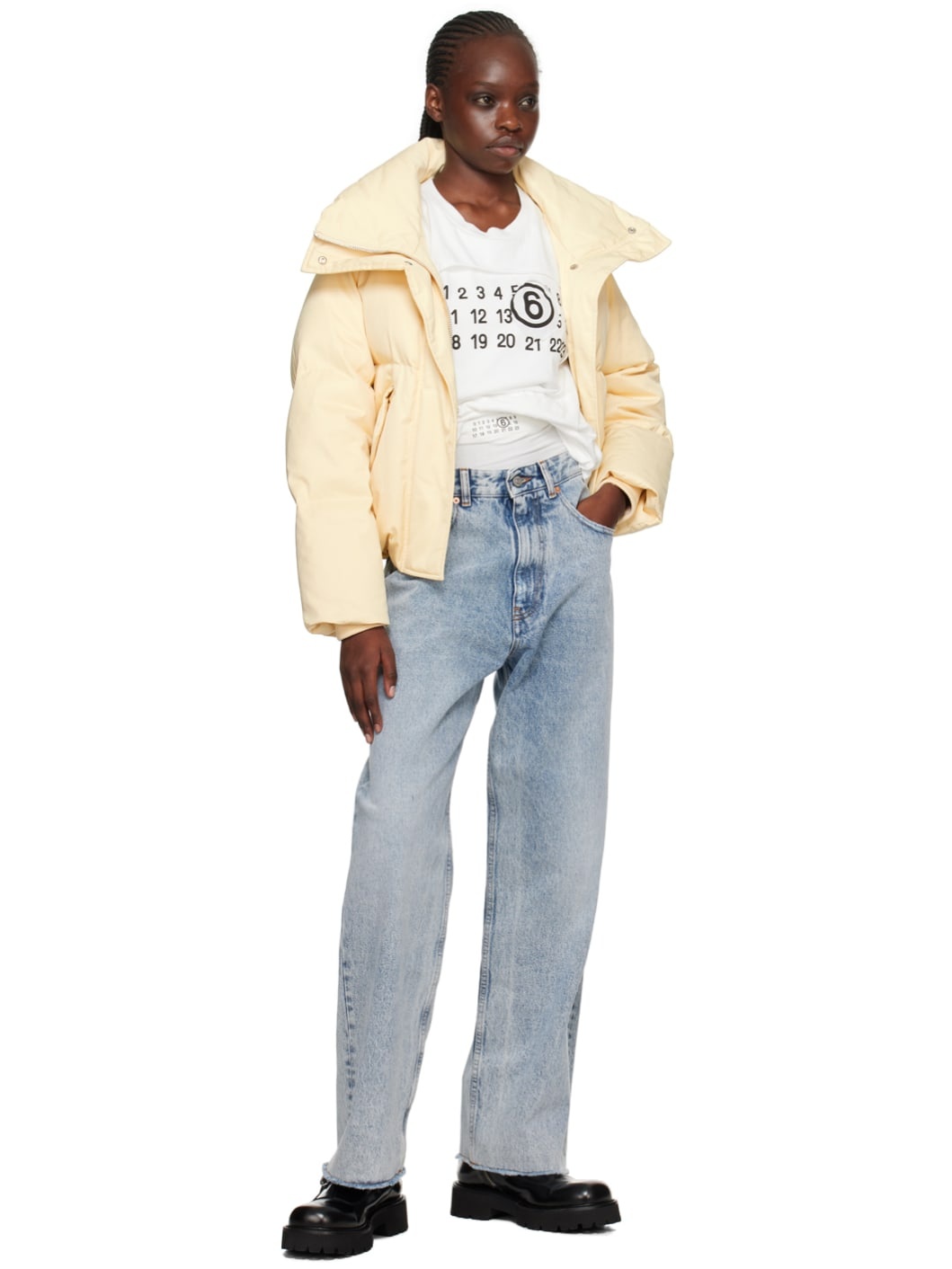 Beige Oversize Down Jacket - 4