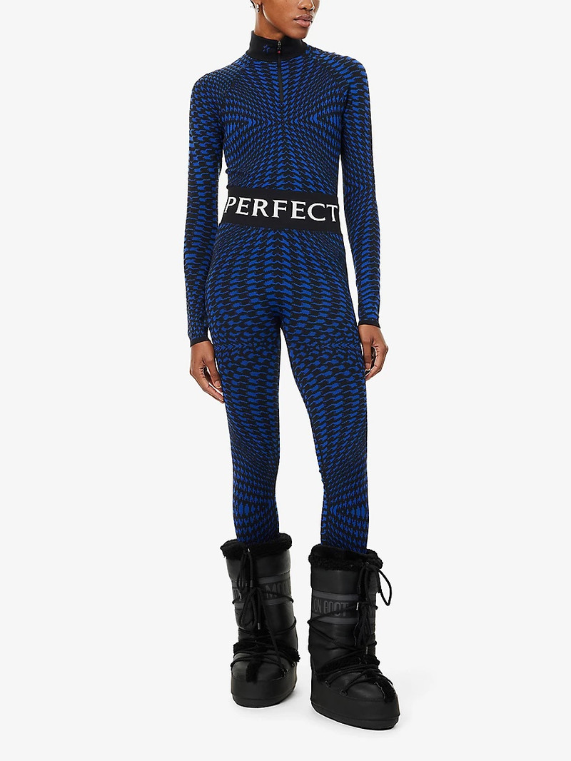 PERFECT MOMENT Jacquard abstract-print tapered-leg high-rise stretch-woven leggings outlook