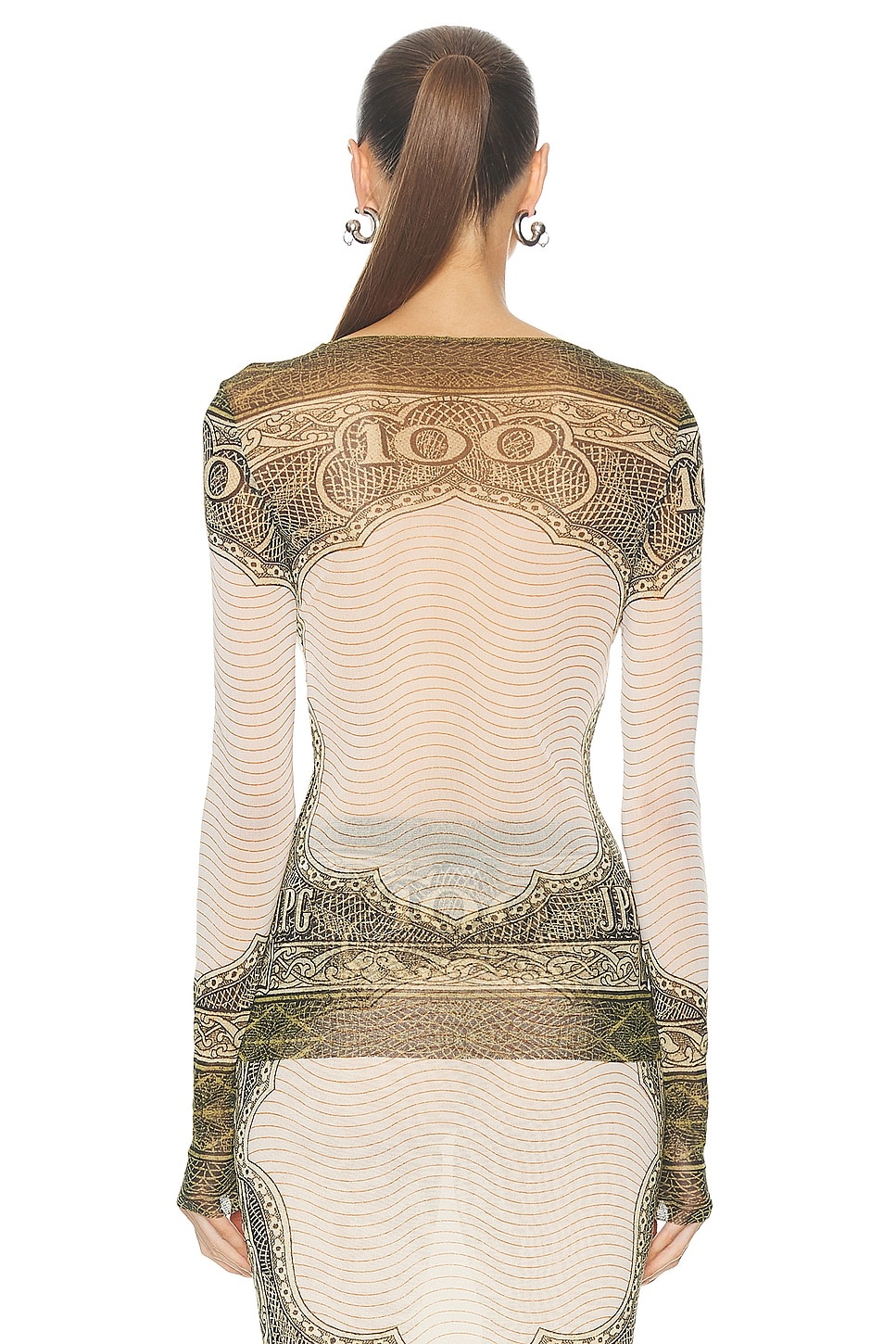 Cartouche Mesh Crew Neck Long Sleeve Top - 3