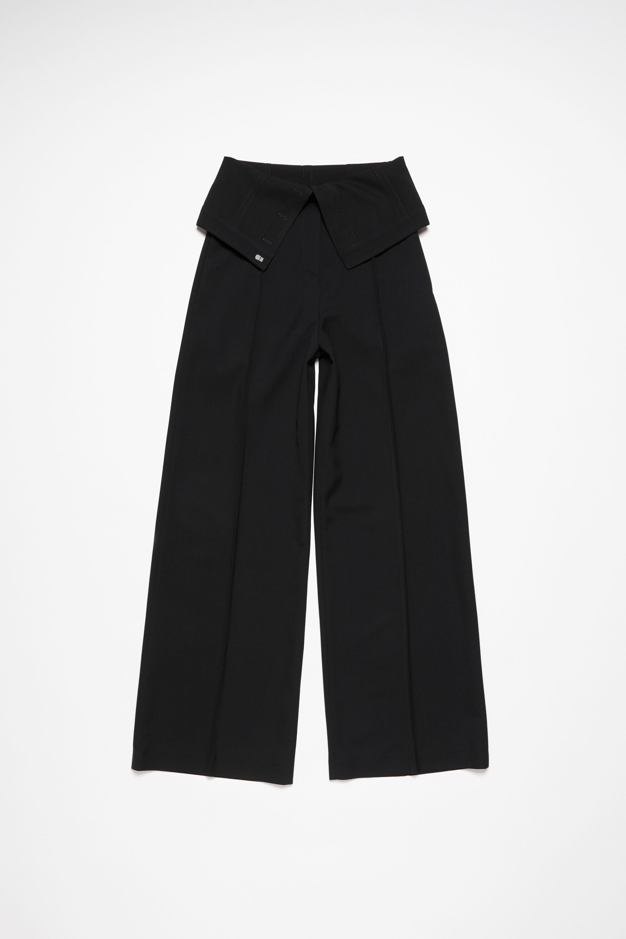 Tailored wool blend trousers - Black - 7