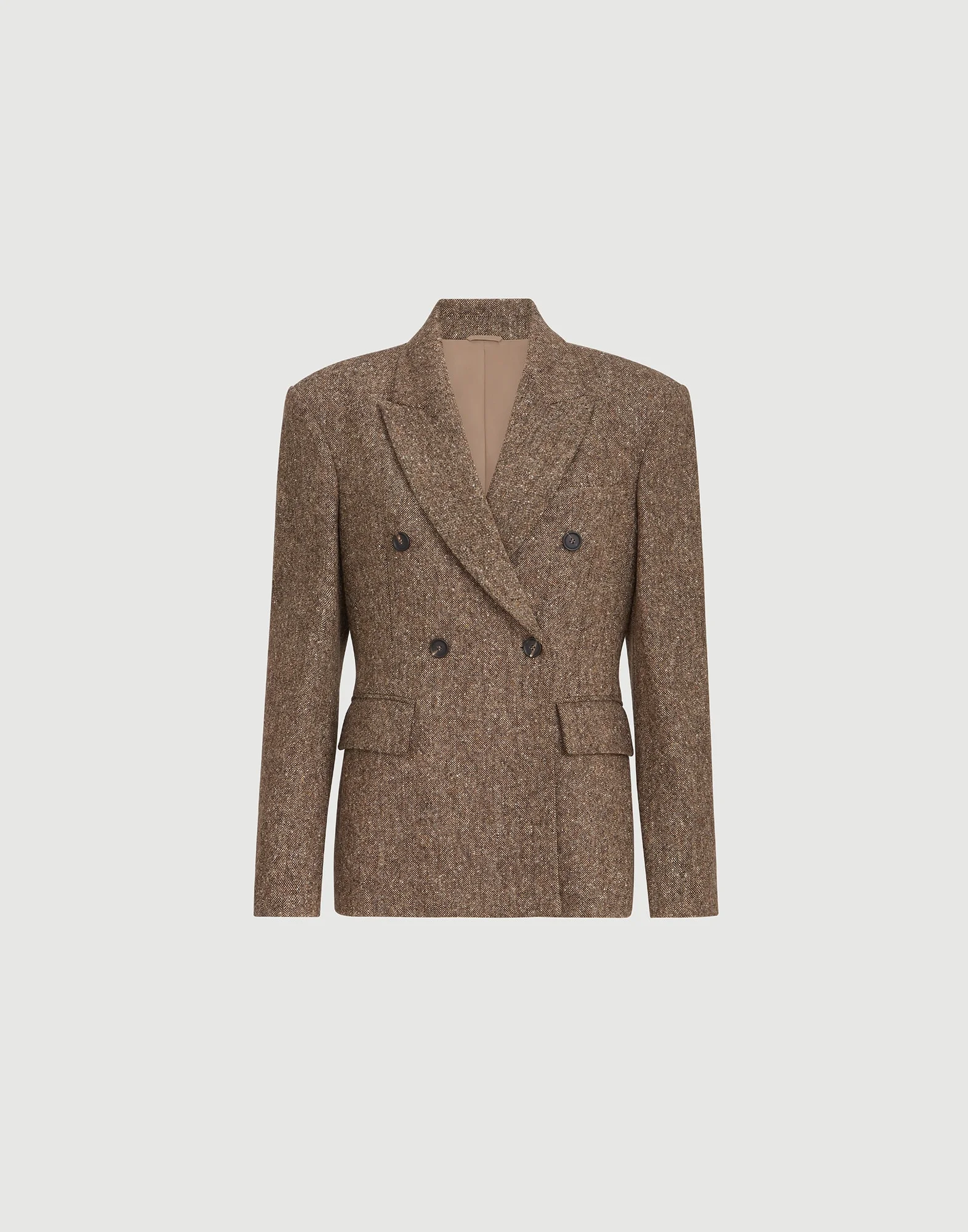 Virgin wool donegal blazer with monili - 1