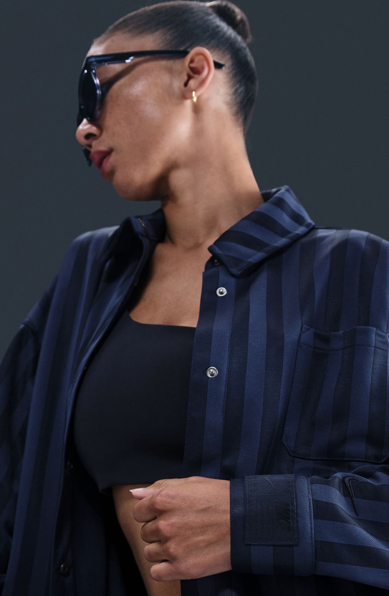 Nike Sportswear Stripe Shirt in Midnight Navy/Obsidian at Nordstrom - 4