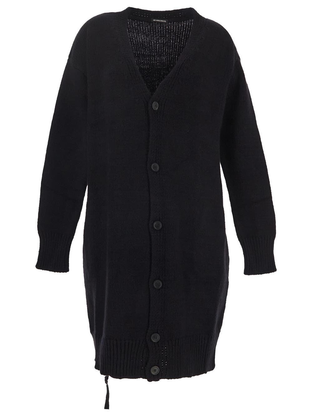 Black Cotton Cardigan - 1