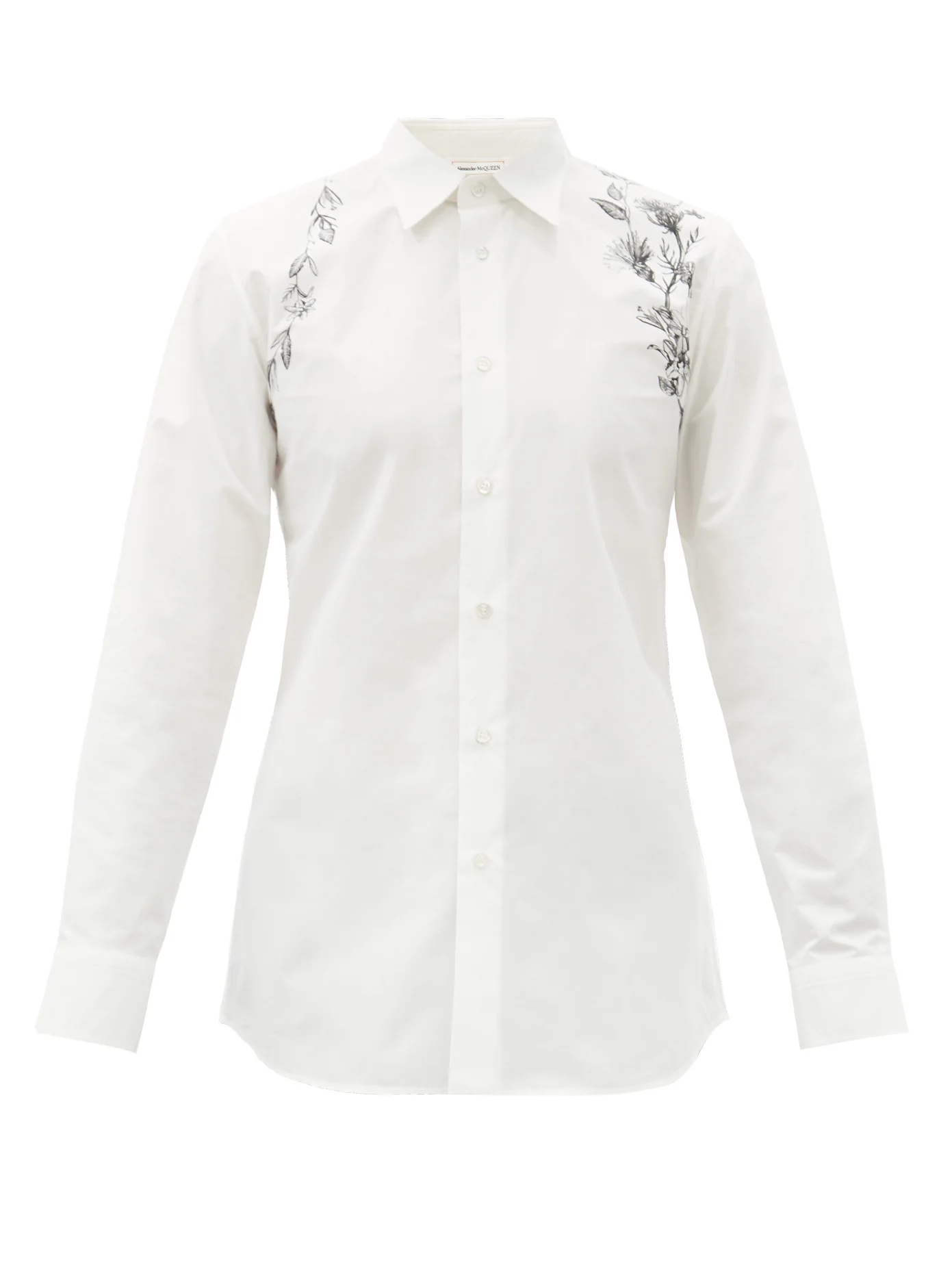 Floral-print harness cotton-poplin shirt - 1