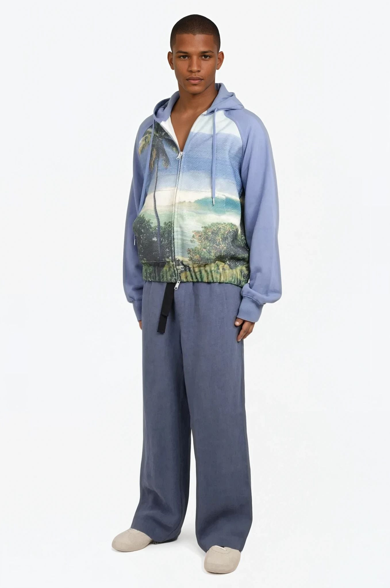 RELAXED WIDE LEG PANT | BLUE - 2