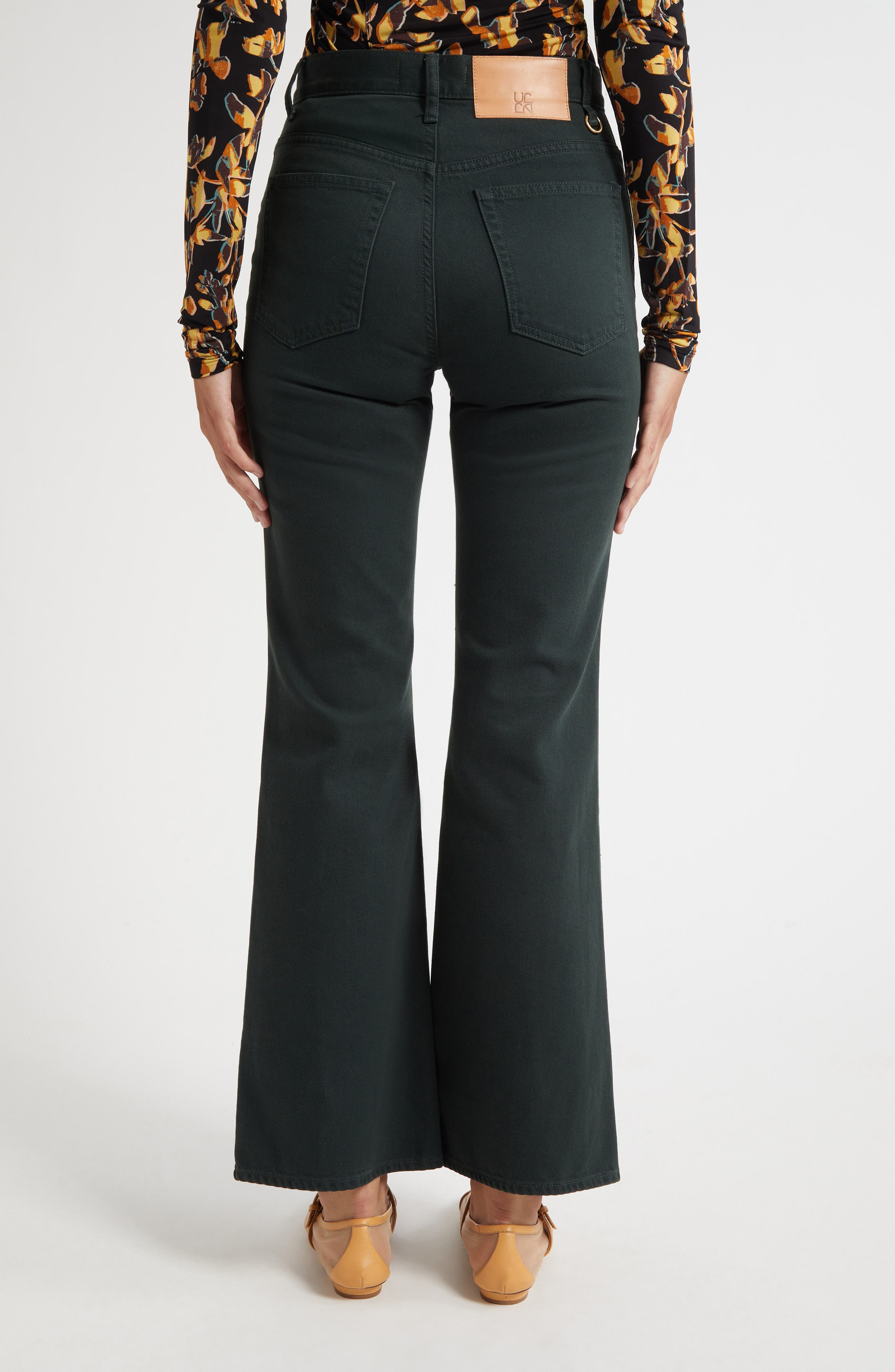 Ulla Johnson The Lou High Waist Flare Jeans in Hunter at Nordstrom - 3