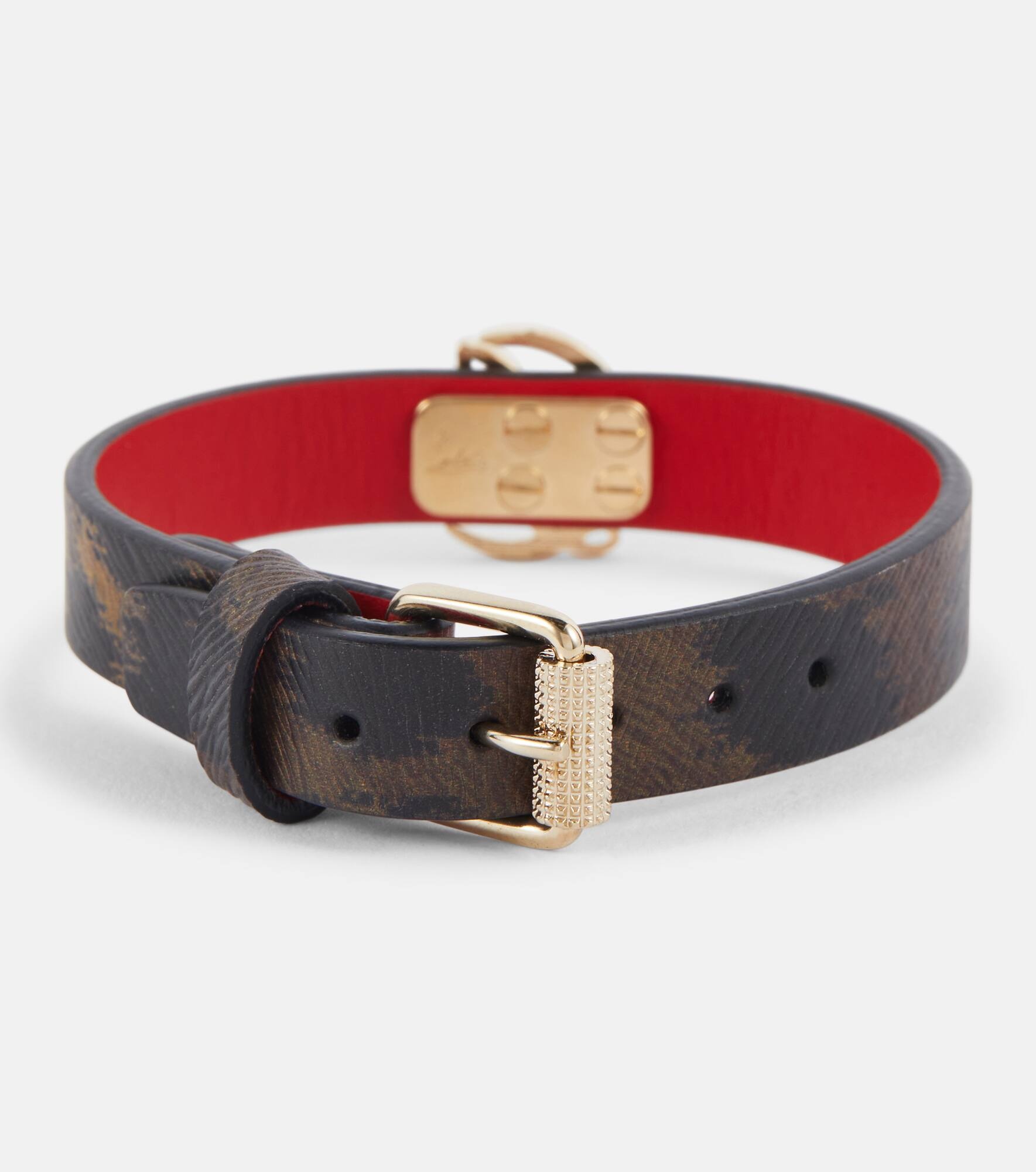 【Christian Louboutin】 CL animal-print leather bracelet CL animal-print leather bracelet in multicoloured