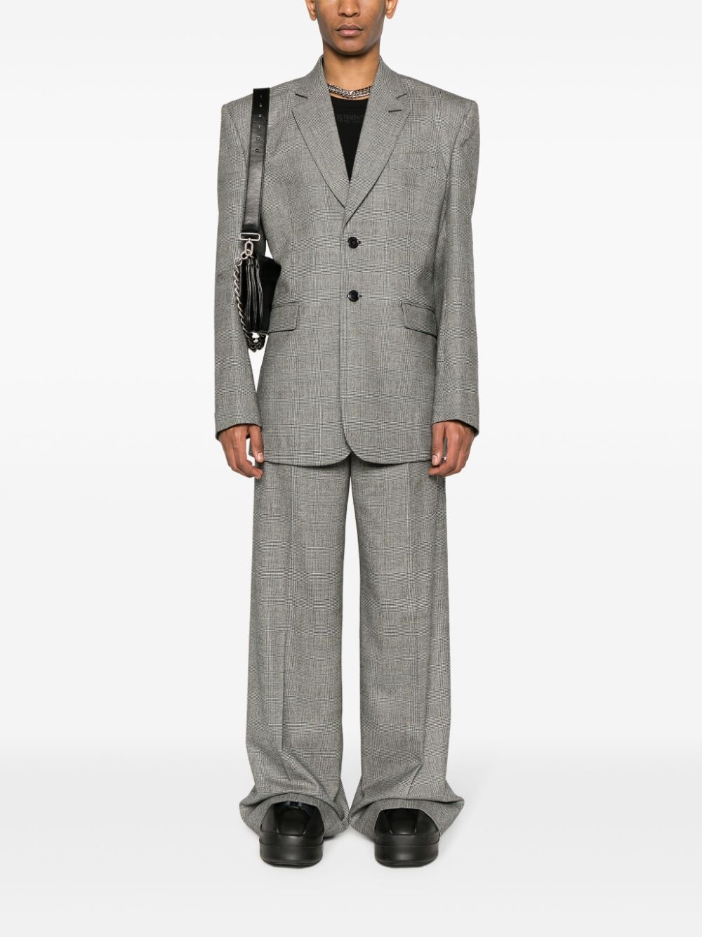 checked wide-leg trousers - 2
