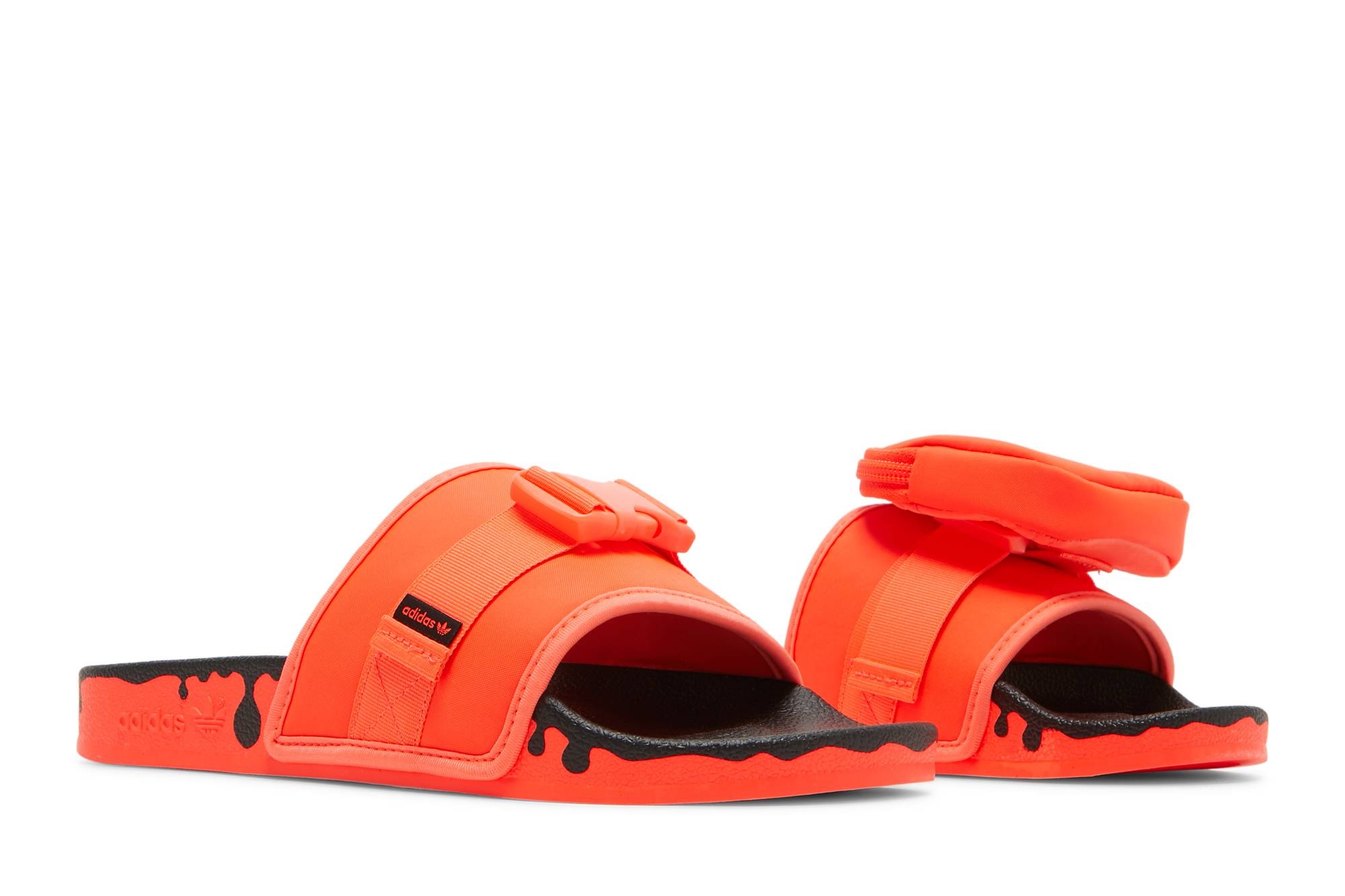 Wmns Pouchylette Slides 'Paint Drip - Solar Red' - 8
