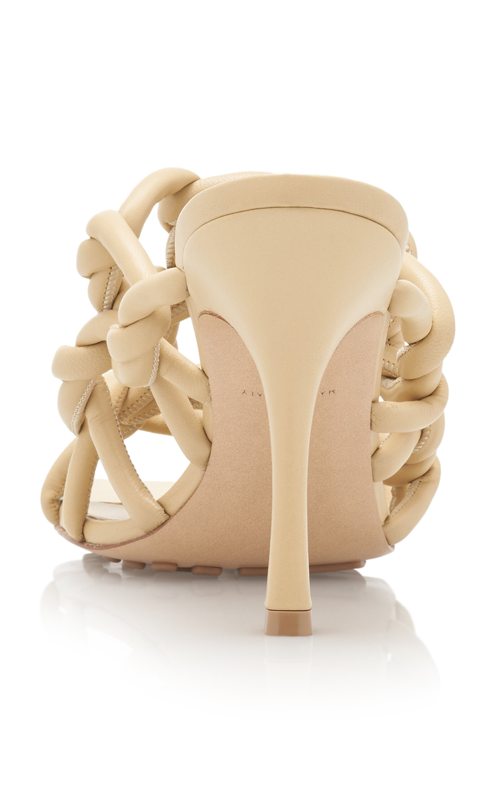 Stretch Nappa Leather Mule Sandals neutral - 5