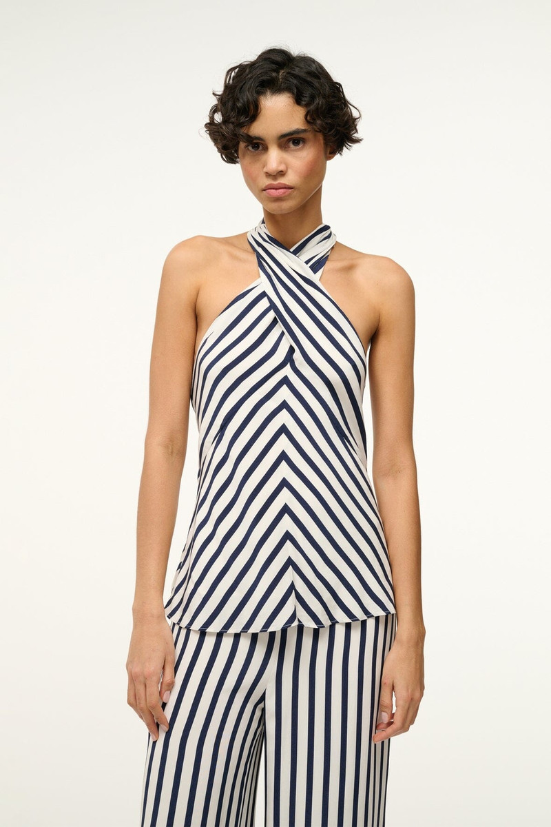 STAUD STAUD DAWN TOP WHITE NAVY STRIPE outlook