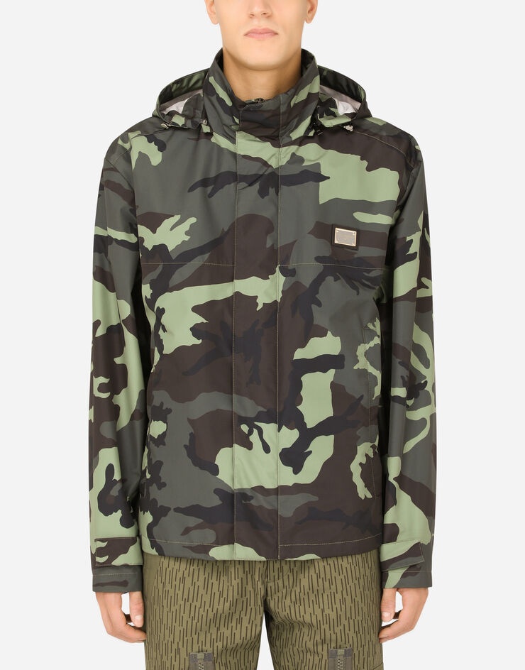 Camouflage-print nylon jacket - 1