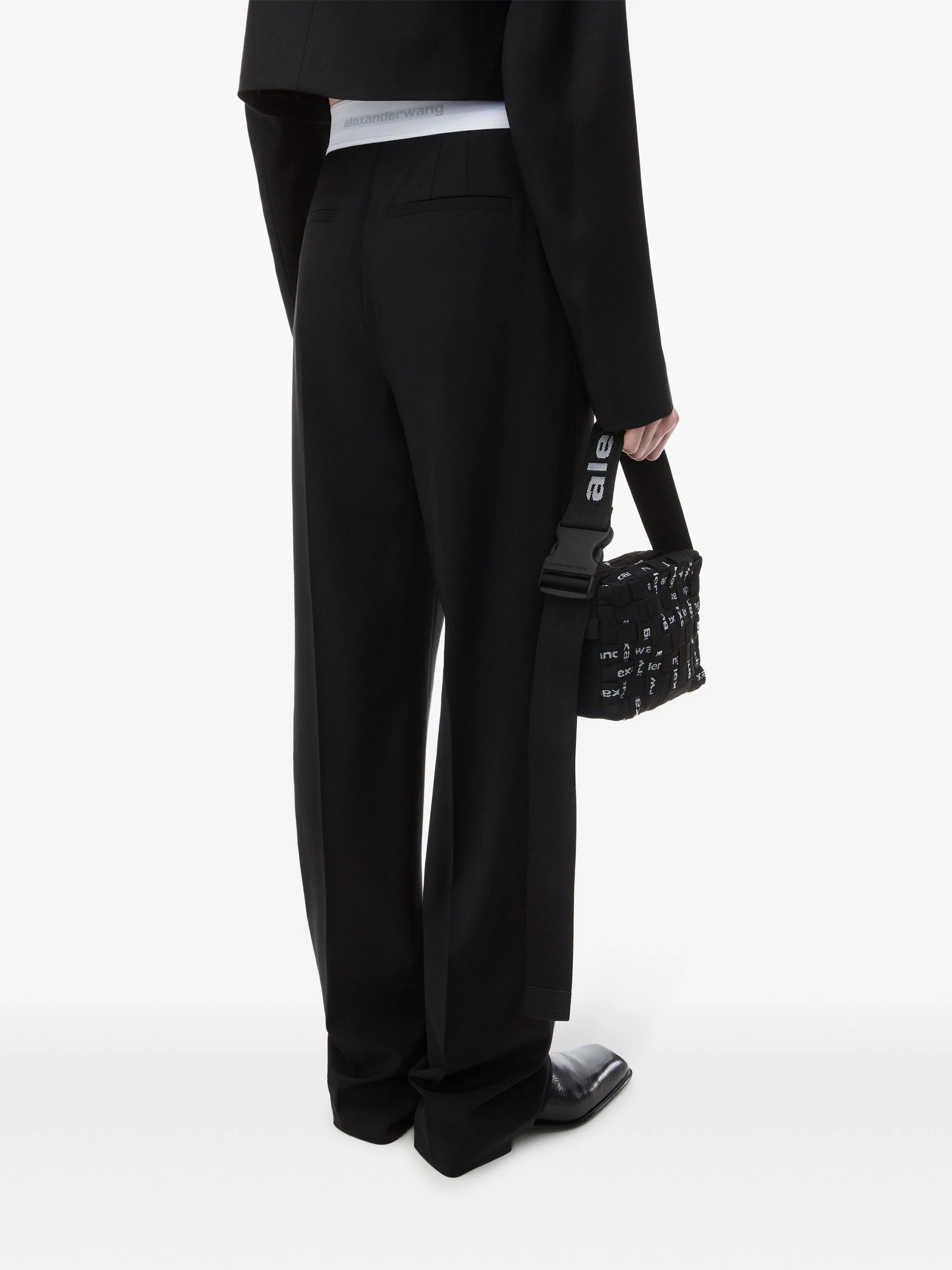 ALEXANDER WANG Women High Waisted Pleated Pant With Logo Elastic - 4