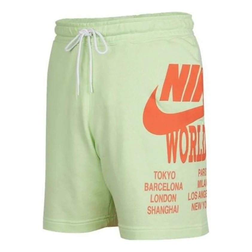 Nike Nsw Ft Short Wtour Large Logo Printing Knit Sports Shorts Green DA0646-383 - 1