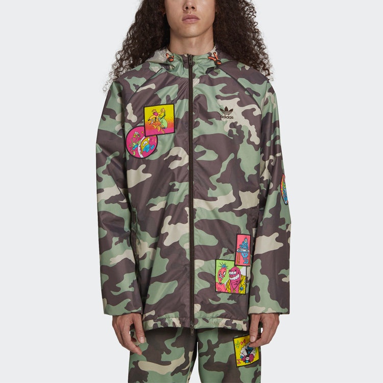 adidas originals x JEREMY SCOTT Crossover Casual hooded Camouflage Jacket Green H53375 - 3