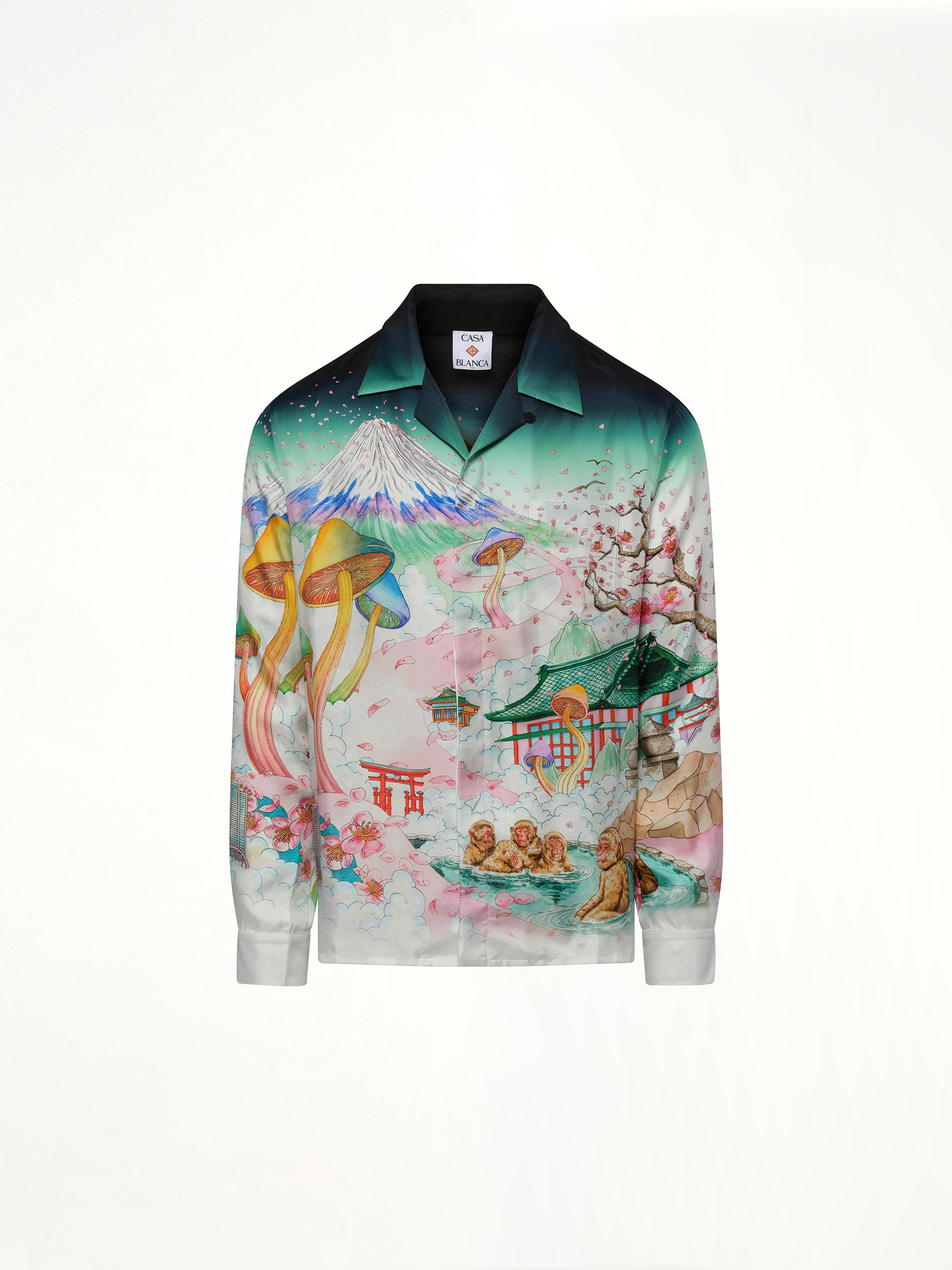 Silk Satin Flowers Shirt in Multicolour - 2