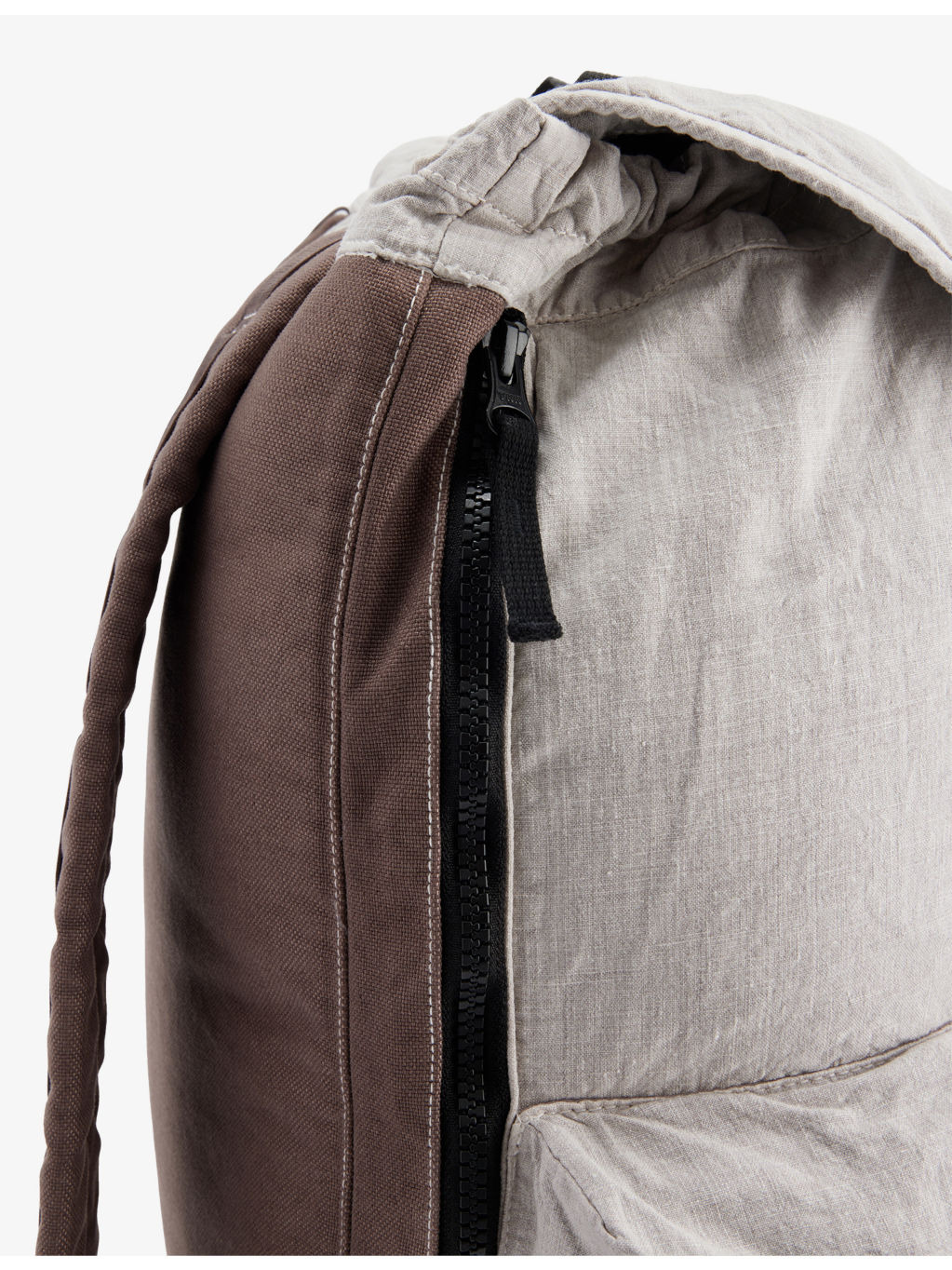 Brand-Patch Zip-Pockets Linen-Blend Backpack - 3