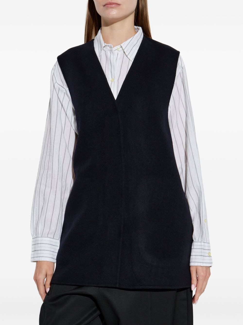 v-neck wool vest - 3