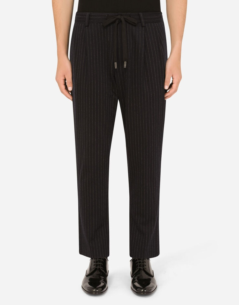 Dolce & Gabbana Stretch pinstripe wool jogging pants outlook