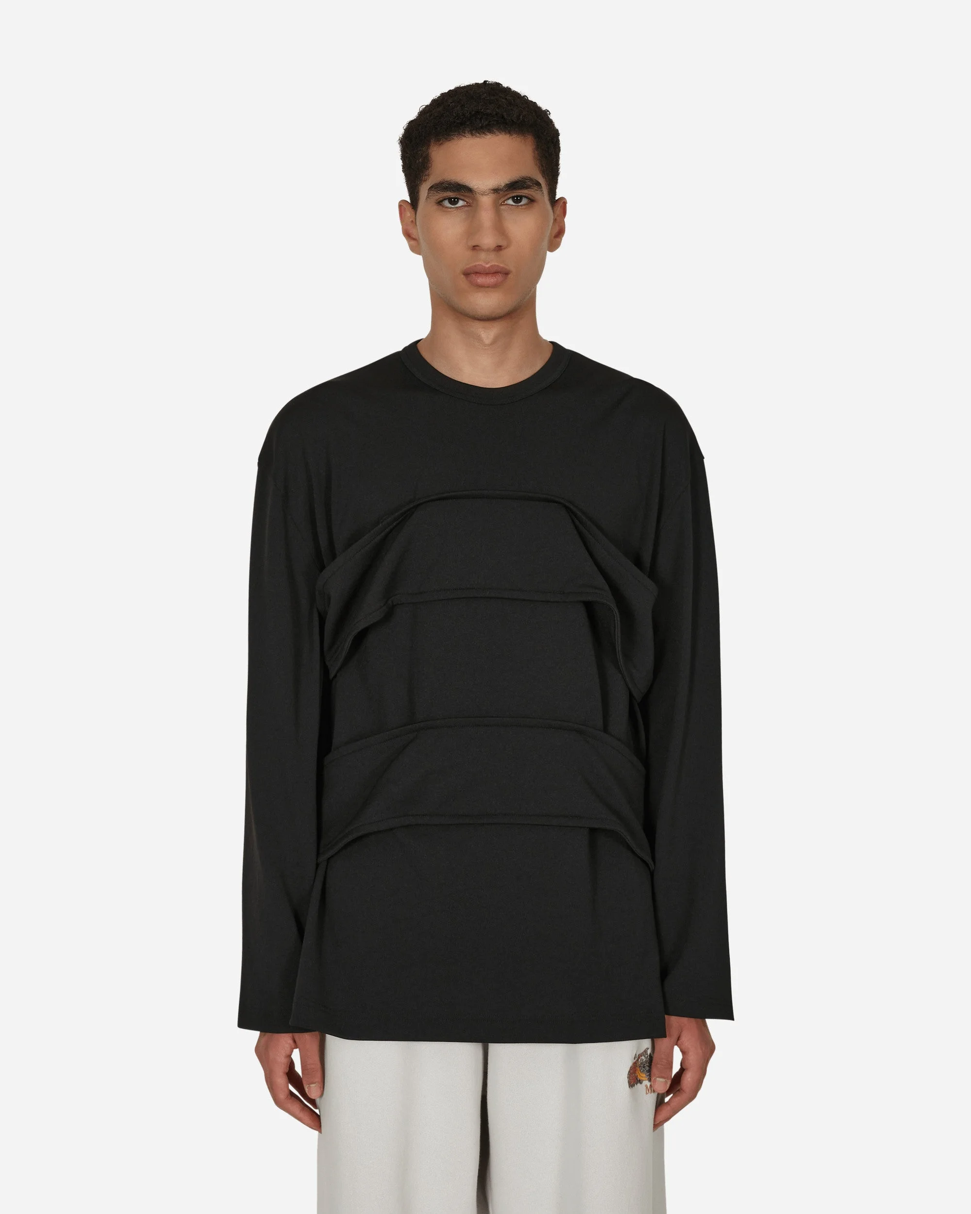 Layered Longsleeve T-Shirt Black - 1