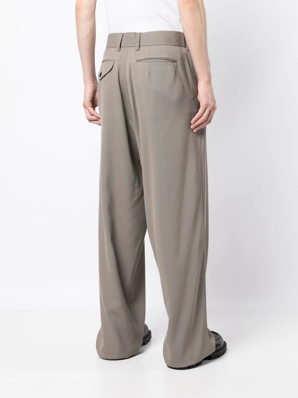 pleat-detailing wide-leg trousers - 4