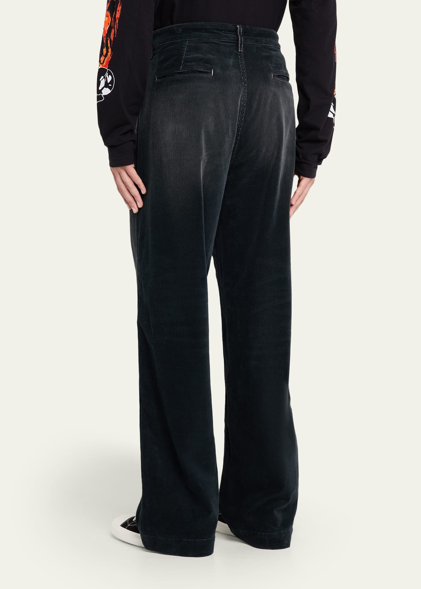 Men's Faded Corduroy Crystal Sketch Five-Pocket Pants - 3