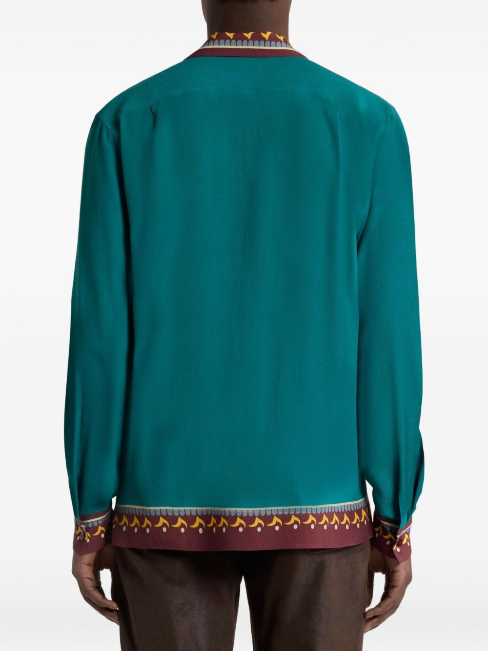 placed-print long-sleeved shirt - 3