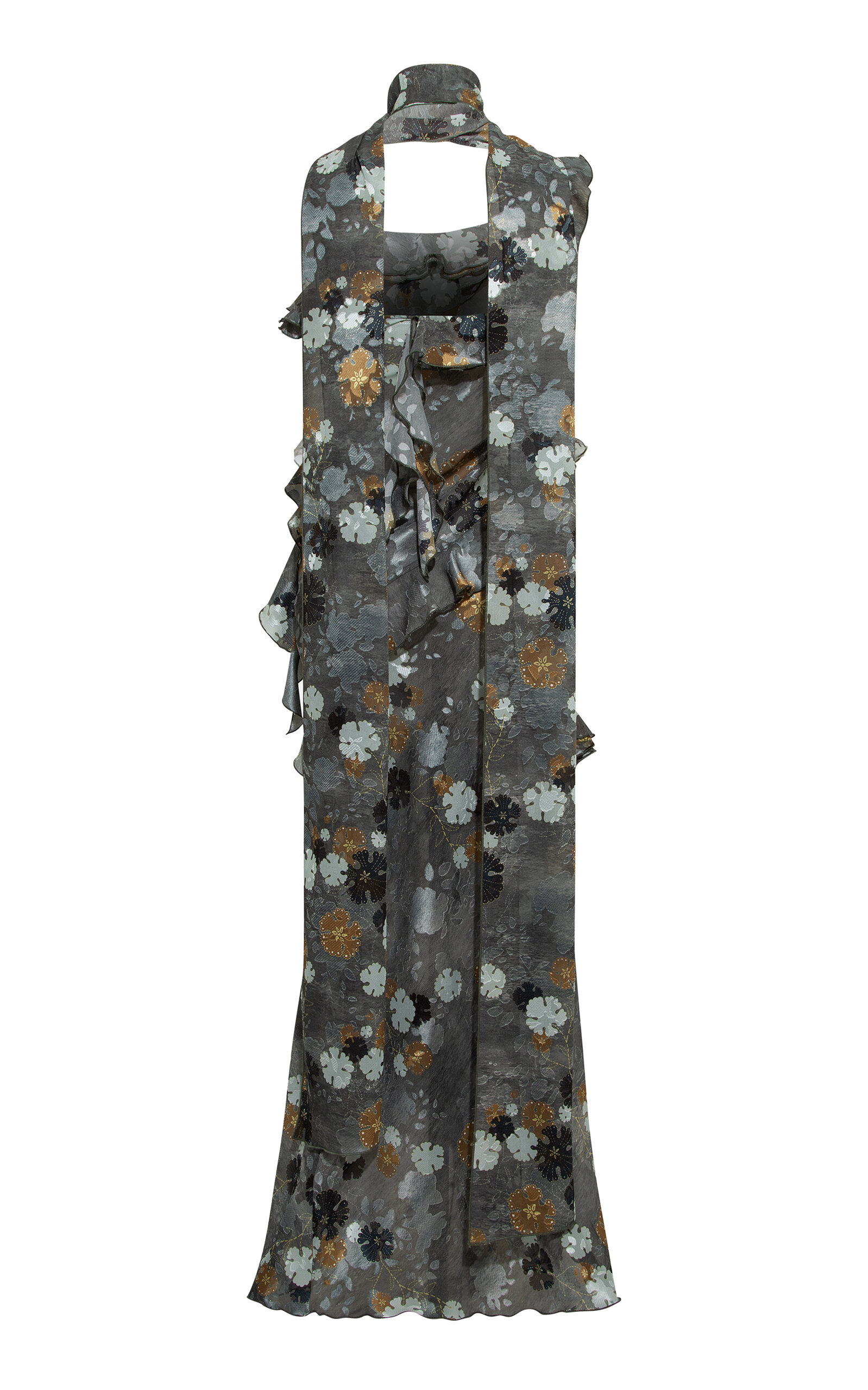 Monica Ruffled Devoré Chiffon Maxi Dress multi - 4