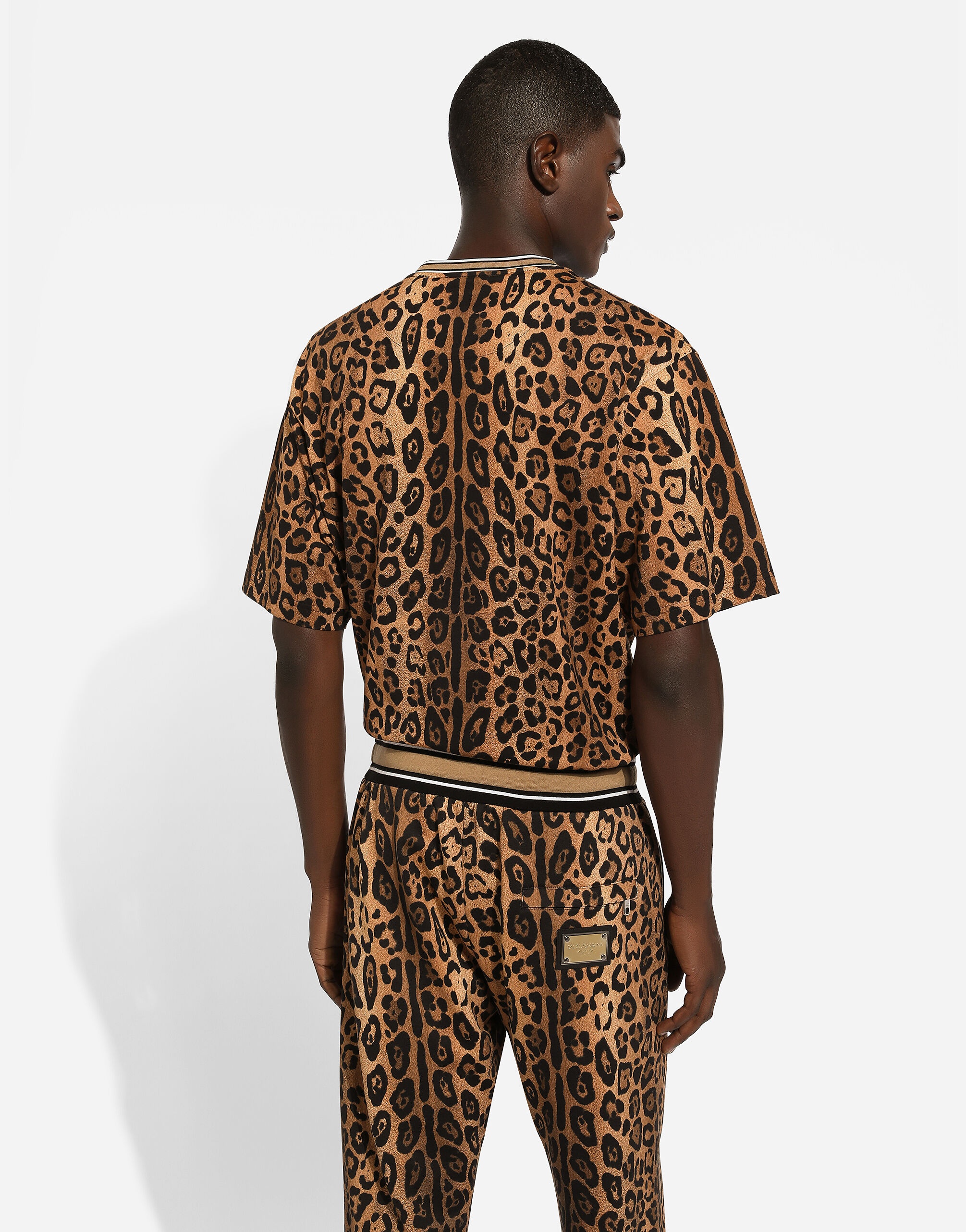 Jogging pants with leopard-print Crespo and tag - 5