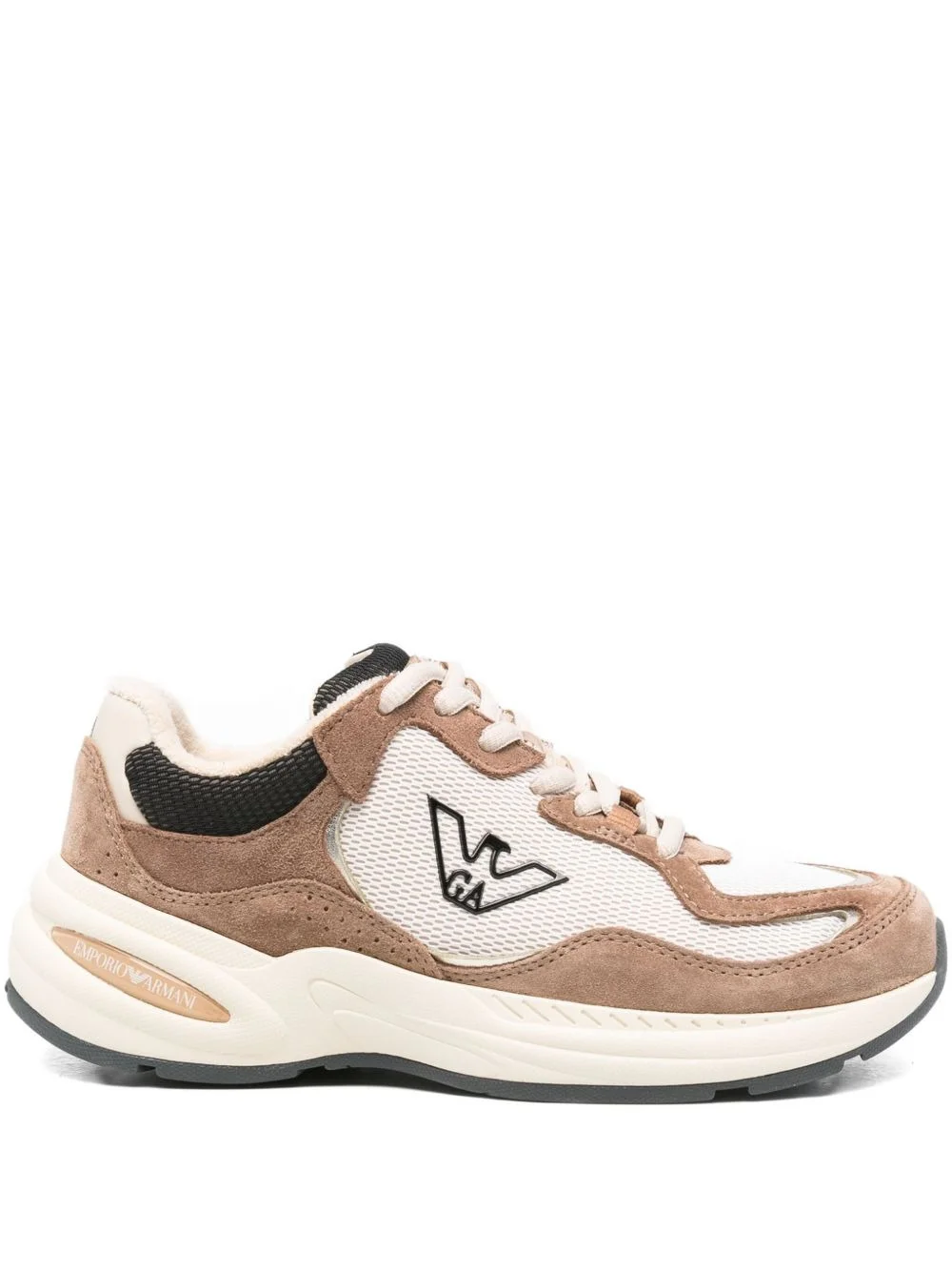 logo-plaque suede sneakers - 1