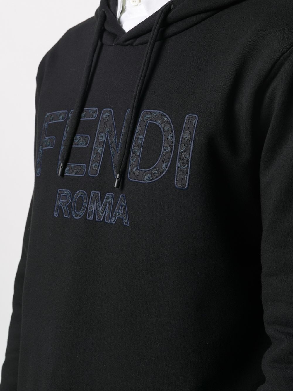 floral-embroidered logo-detail hoodie - 5