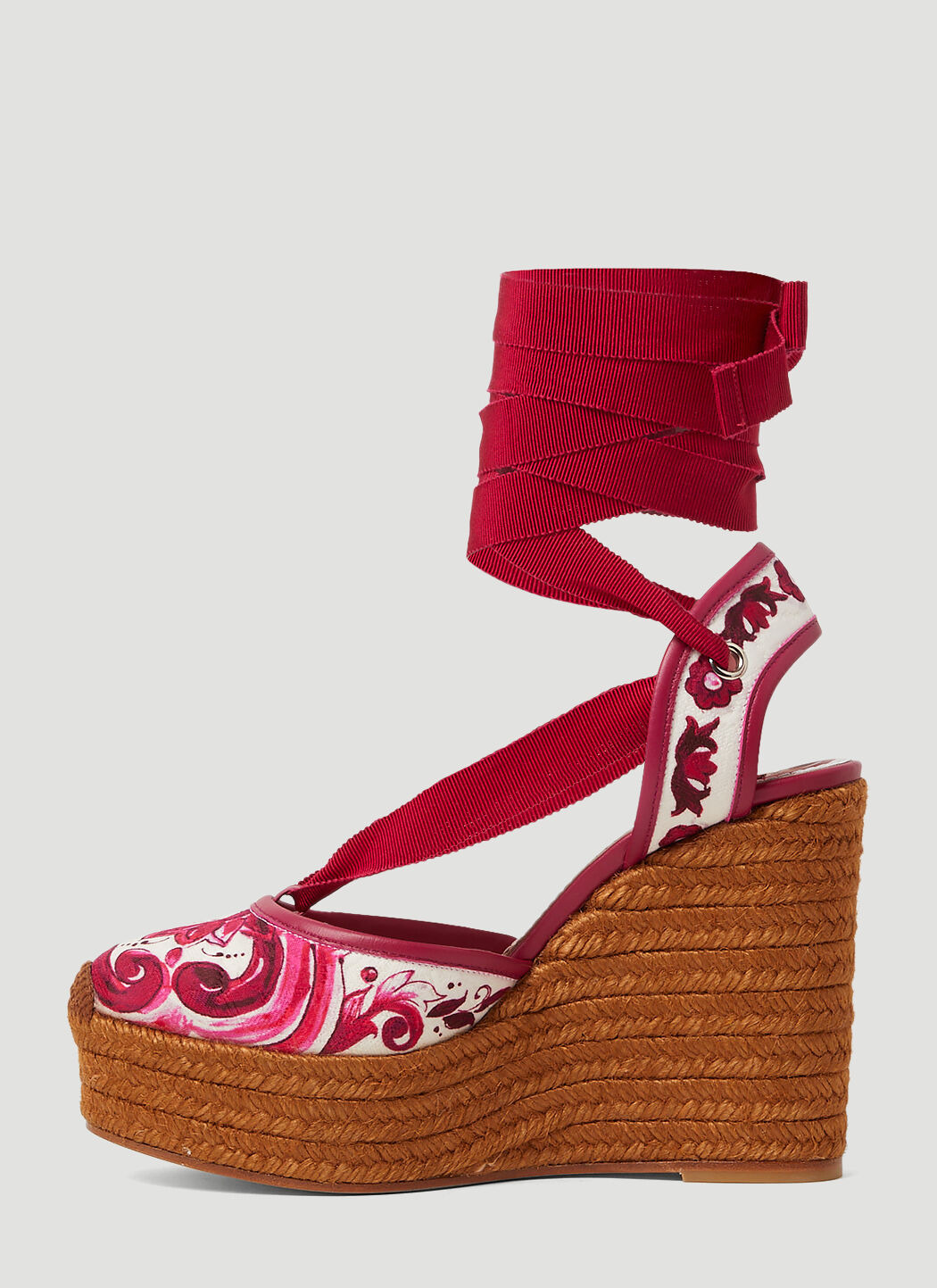 Printed Brocade Wedge Sandals - 3
